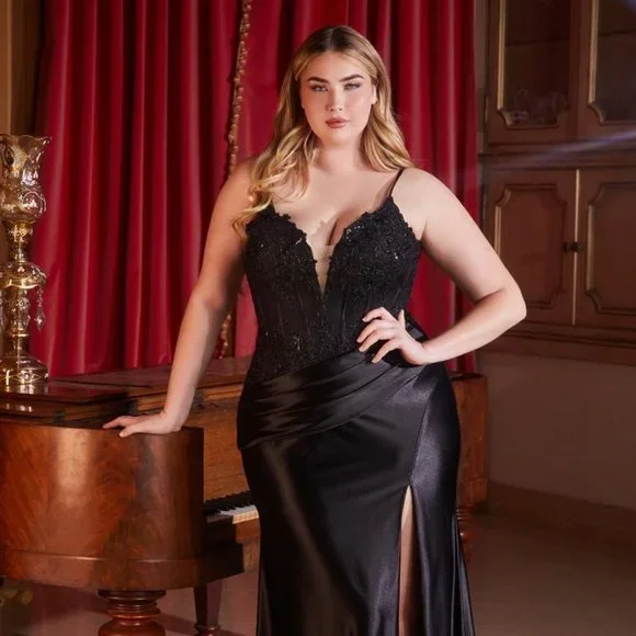 NEW FORMAL SLEEVELESS SHEATH SATIN GOWN WITH ILLUSION SWEETHEART NECKLINE CD838C
